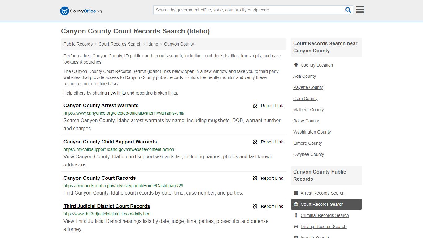 Canyon County Court Records Search (Idaho) - County Office